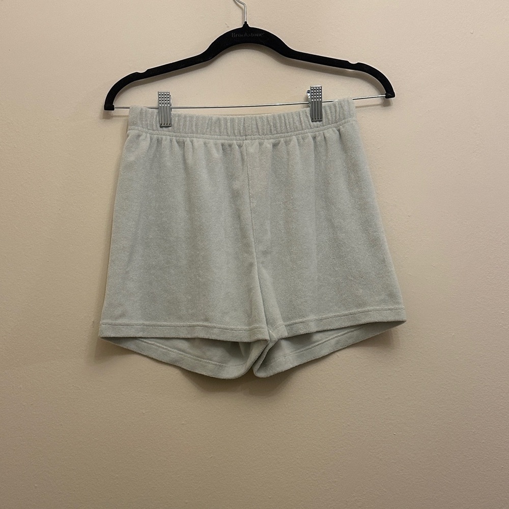 TNA Aritzia Light Sage Towel Terry Perfect‎ Cloth Towel Shorts Sz S Comfy